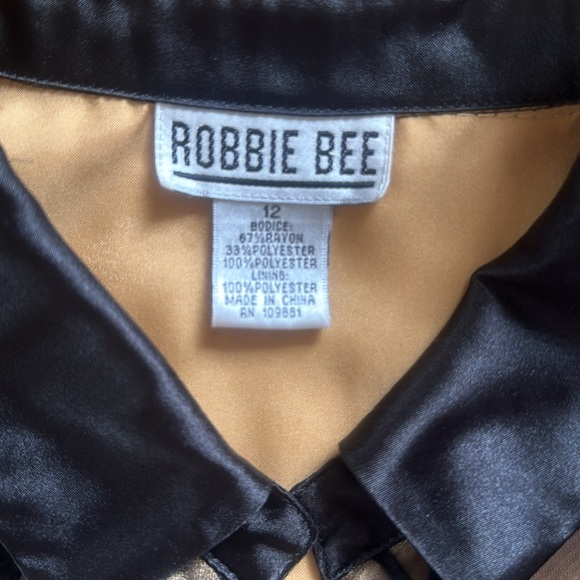 💕Robbie Bee Elegant Black and Gold Dance Dress 12 EUC - Picture 12 of 12
